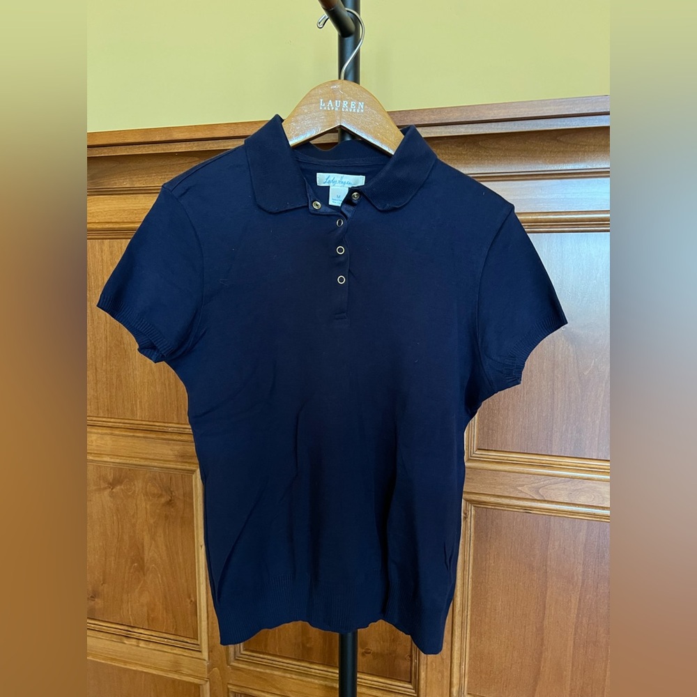 Lady Hagen Polo Shirt Women’s Golf Knit Retro Navy Blue Size M